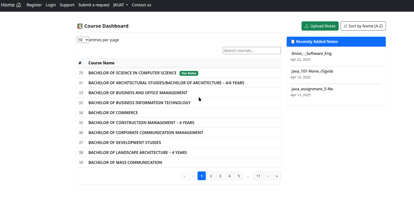 Uninotes Website